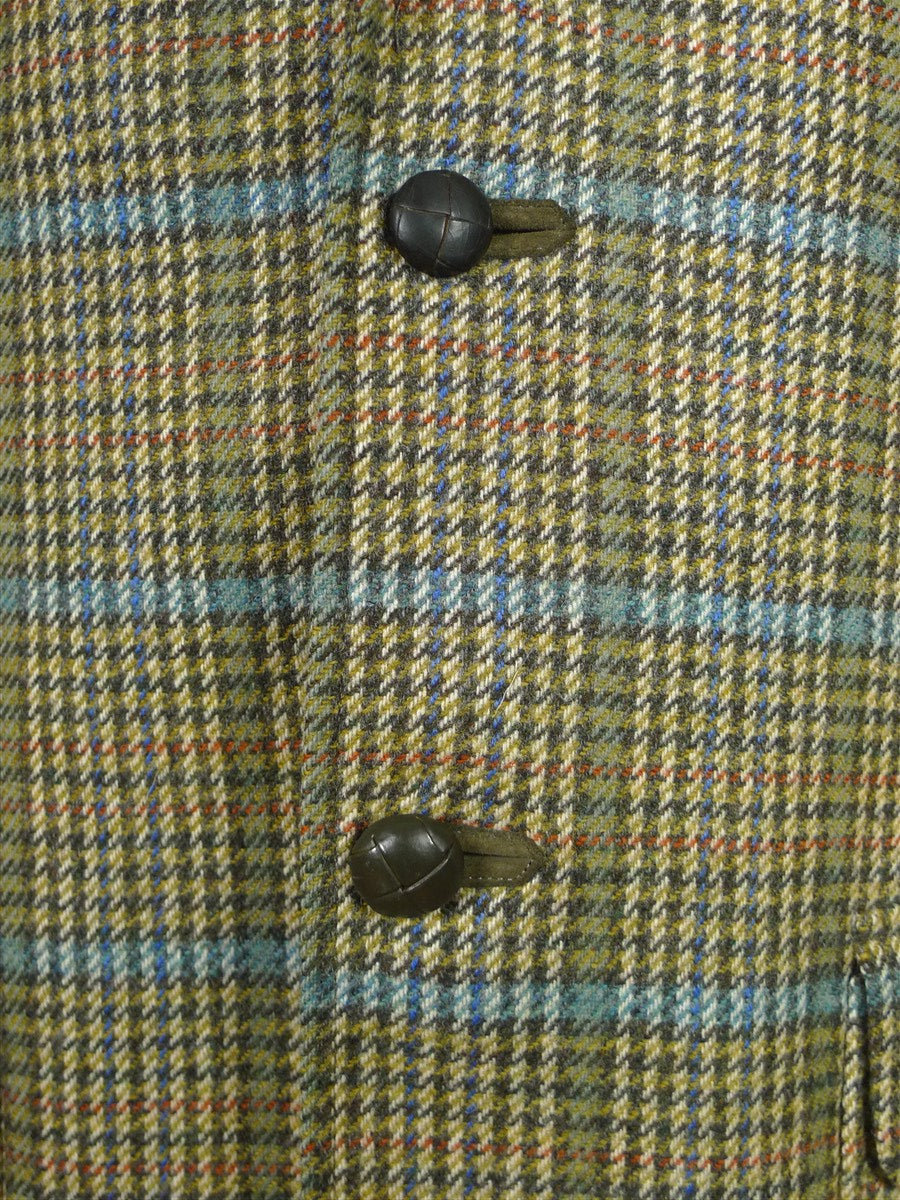 25/1009 near immaculate daks jermyn street green gun check wool tweed half norfolk style sports jacket blazer 40-41 regular