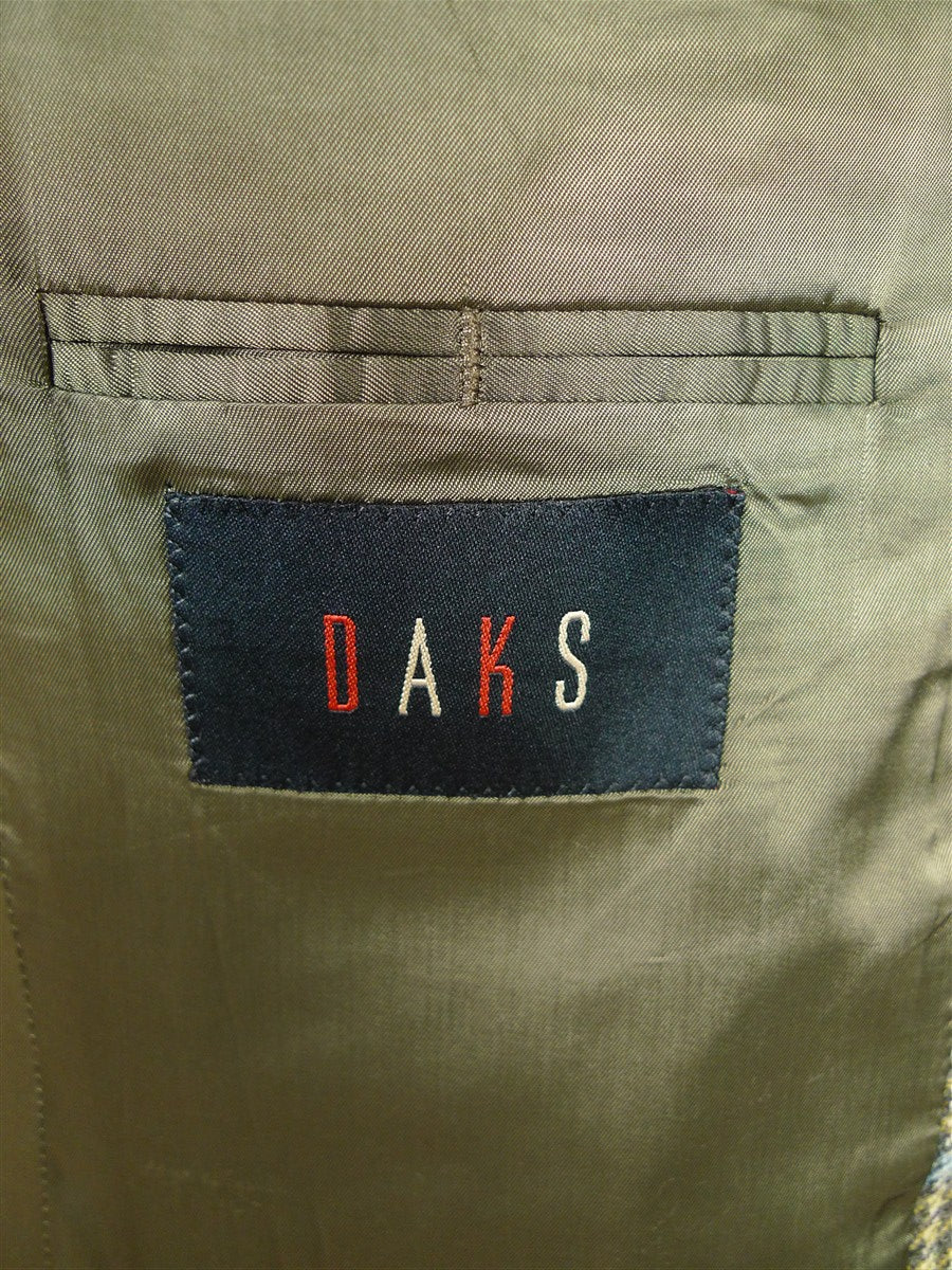 25/1009 near immaculate daks jermyn street green gun check wool tweed half norfolk style sports jacket blazer 40-41 regular