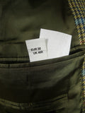 25/1009 near immaculate daks jermyn street green gun check wool tweed half norfolk style sports jacket blazer 40-41 regular