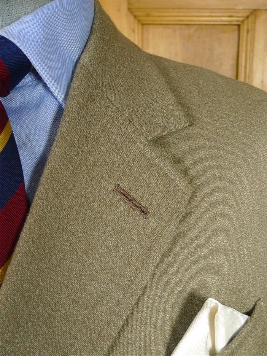 25/1049 immaculate 2008 savile row bespoke stone venetian wool covert coat overcoat 44-45