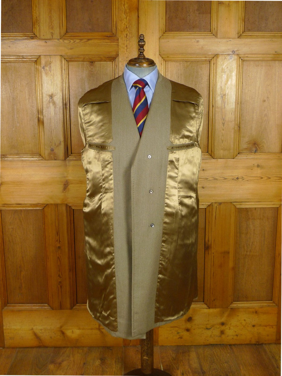 25/1049 immaculate 2008 savile row bespoke stone venetian wool covert coat overcoat 44-45