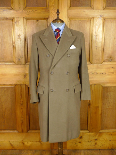 25/1050 immaculate vintage welsh & jefferies savile row bespoke heavyweight british warm coat overcoat 43