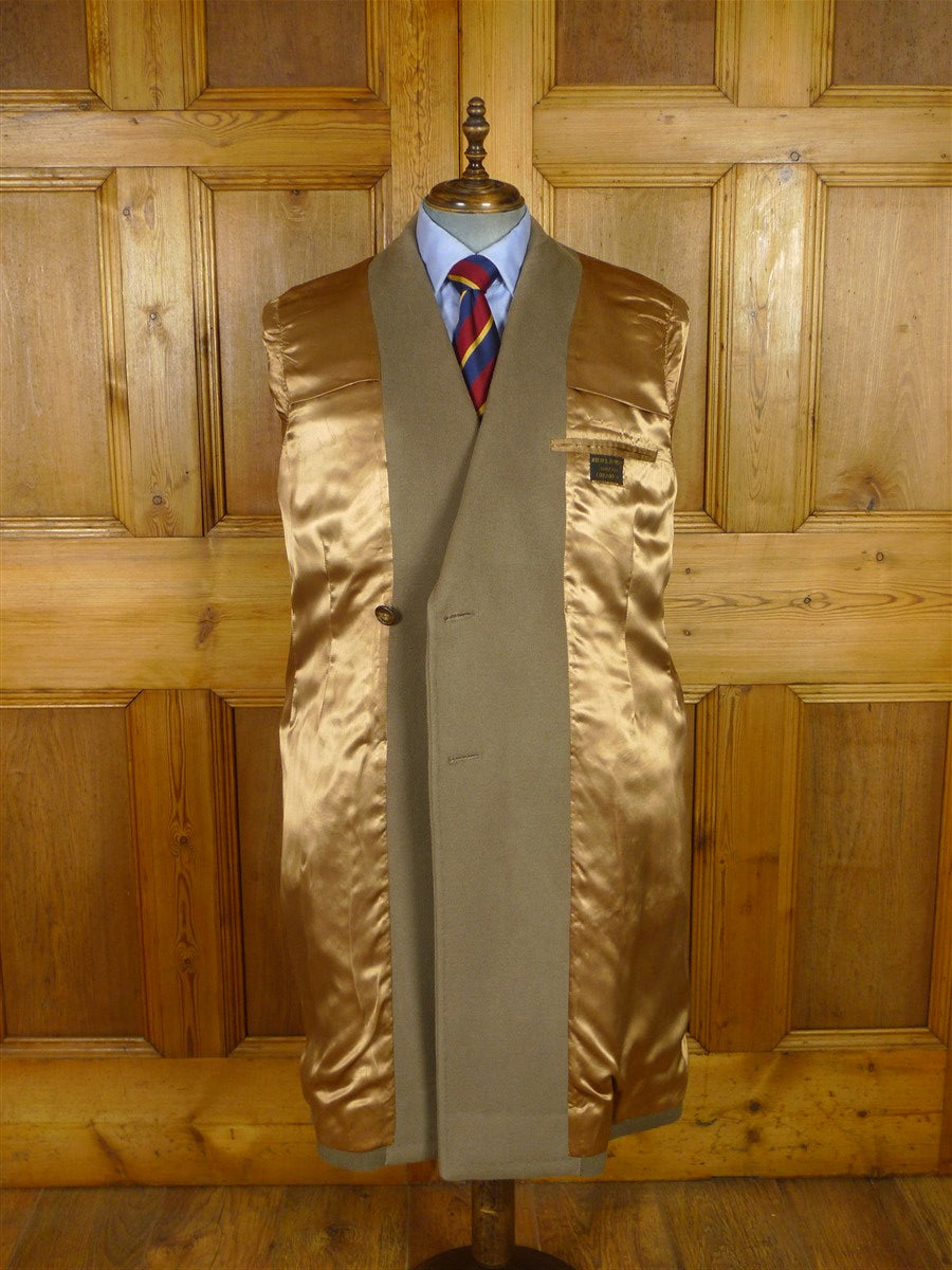 25/1050 immaculate vintage welsh & jefferies savile row bespoke heavyweight british warm coat overcoat 43