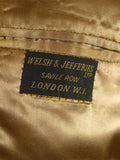 25/1050 immaculate vintage welsh & jefferies savile row bespoke heavyweight british warm coat overcoat 43