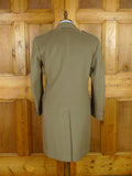 25/1051 immaculate vintage crombie melton wool british warm overcoat w/ leather buttons 38-40