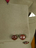 25/1051 immaculate vintage crombie melton wool british warm overcoat w/ leather buttons 38-40
