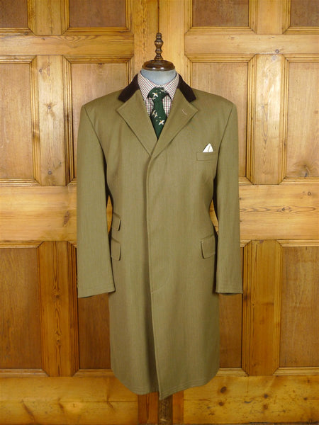 25/1052 near immaculate vintage daks signature stone venetian wool covert coat overcoat w/ velvet collar 42-44