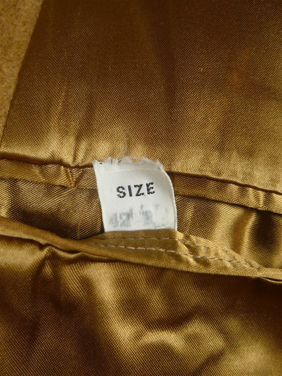 25/1053 stunning vintage daks 92% camelhair camel coat overcoat w/ satin linings 42