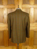 25/1048 immaculate daks brown wp check tweed sports jacket blazer 46-47 long