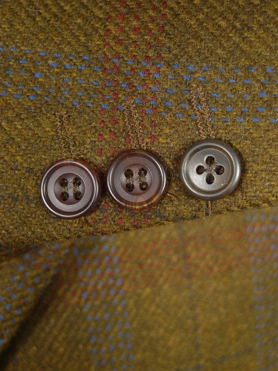 25/1048 immaculate daks brown wp check tweed sports jacket blazer 46-47 long