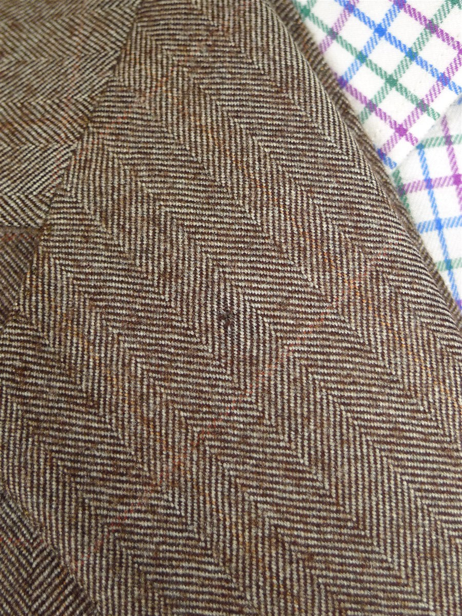 25/1055 fabulous 1958 huntsman & sons savile row bespoke brown wp check 3-piece worsted twill suit 38-39 long