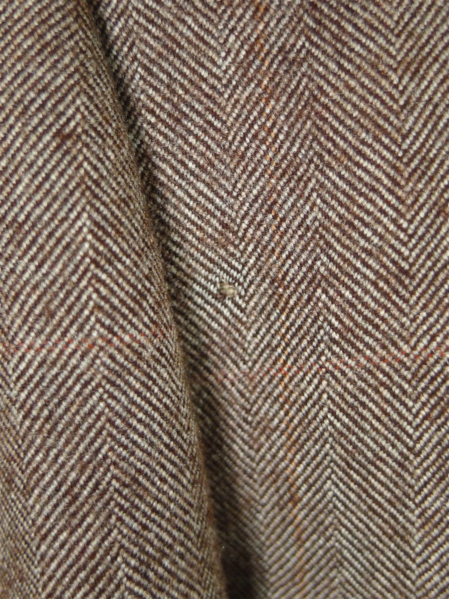 25/1055 fabulous 1958 huntsman & sons savile row bespoke brown wp check 3-piece worsted twill suit 38-39 long