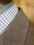 25/1055 fabulous 1958 huntsman & sons savile row bespoke brown wp check 3-piece worsted twill suit 38-39 long