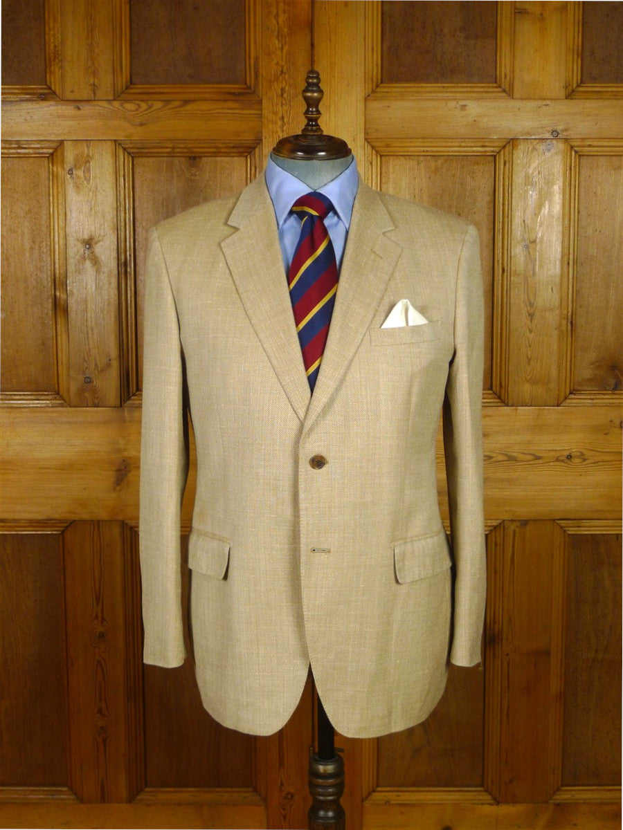 25/1044 immaculate gieves & hawkes savile row wool silk & linen beige blazer sports jacket 42 short