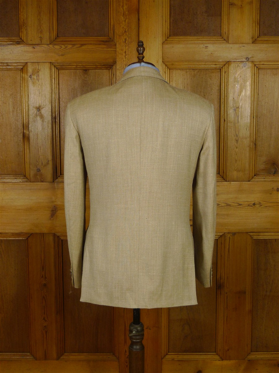 25/1044 immaculate gieves & hawkes savile row wool silk & linen beige blazer sports jacket 42 short