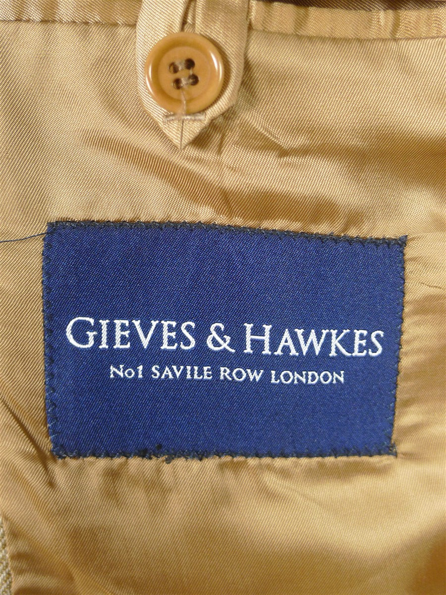 25/1044 immaculate gieves & hawkes savile row wool silk & linen beige blazer sports jacket 42 short