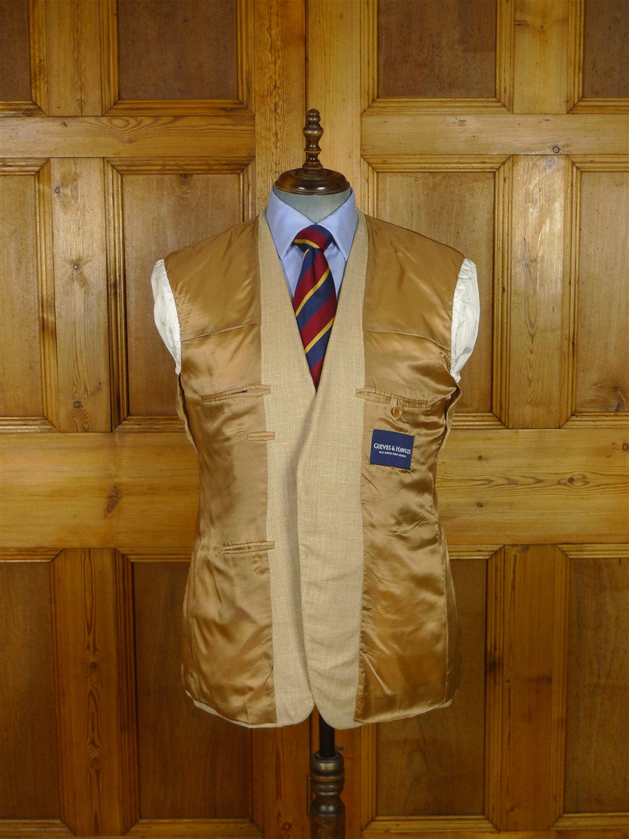 25/1044 immaculate gieves & hawkes savile row wool silk & linen beige blazer sports jacket 42 short