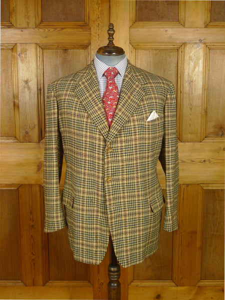 25/1045 wonderful vintage anderson & sheppard savile row bespoke sporting check tweed jacket unvented 47-48 regular