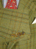 25/1057 exceptional 1991 anderson & sheppard savile row bespoke heavyweight green wp check tweed shooting suit w/ breeks 44-45 regular