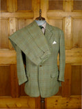 25/1058 exceptional 2005 anderson & sheppard savile row bespoke heavyweight green wp check tweed shooting suit w/ breeks 44-45 regular