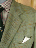 25/1058 exceptional 2005 anderson & sheppard savile row bespoke heavyweight green wp check tweed shooting suit w/ breeks 44-45 regular