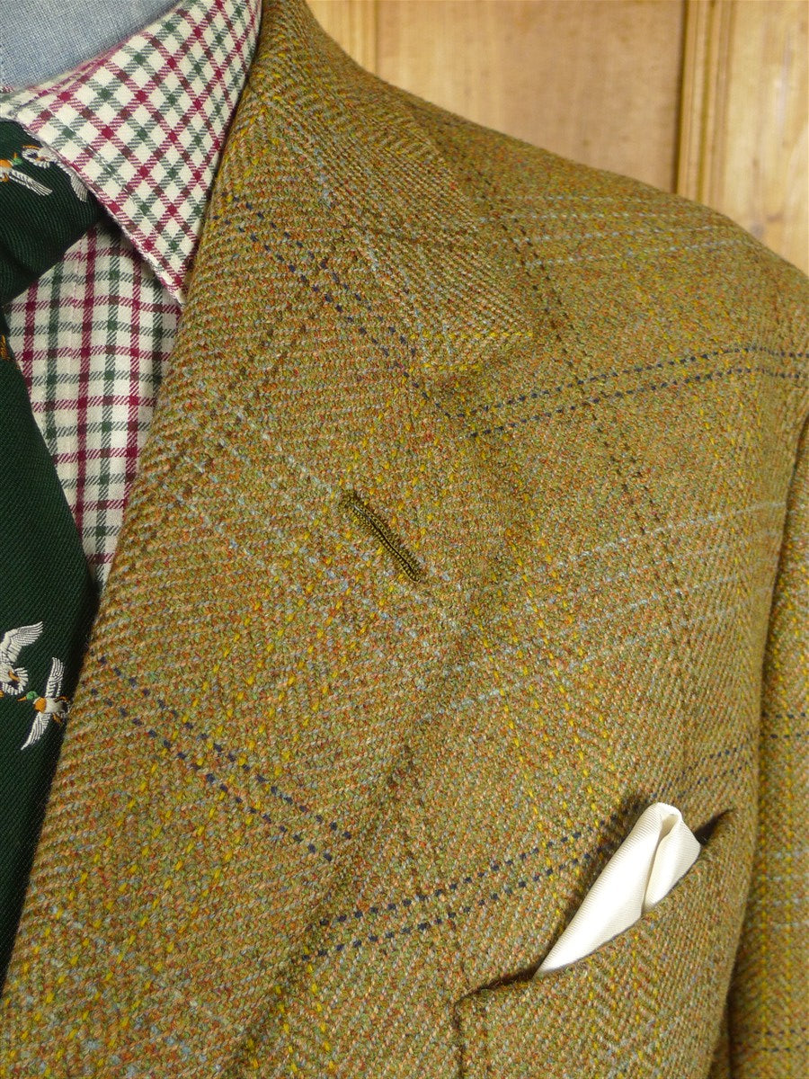 25/1059 exceptional 2005 anderson & sheppard savile row bespoke heavyweight brown wp check tweed shooting suit w/ breeks 43-44 regular