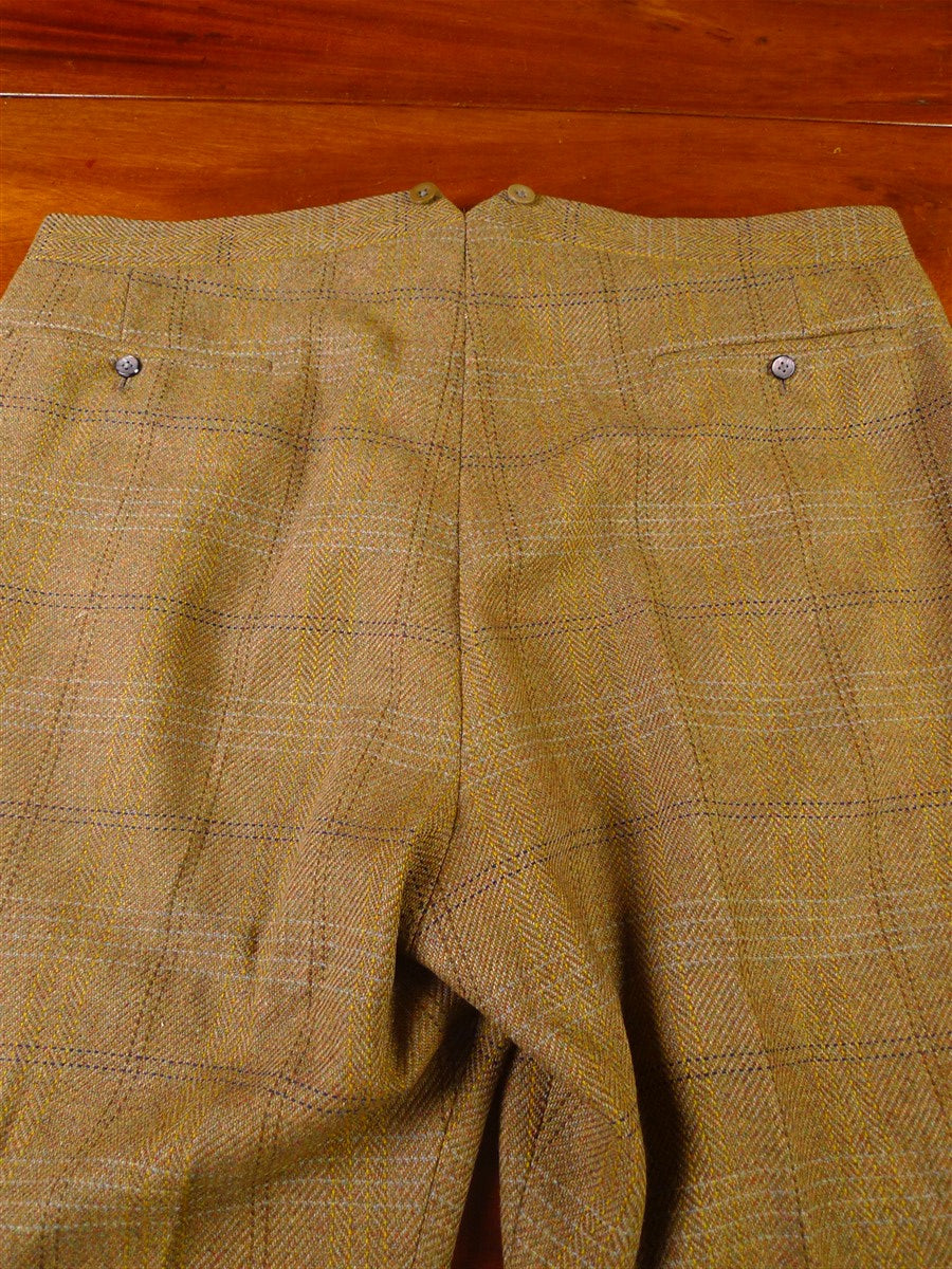 25/1059 exceptional 2005 anderson & sheppard savile row bespoke heavyweight brown wp check tweed shooting suit w/ breeks 43-44 regular