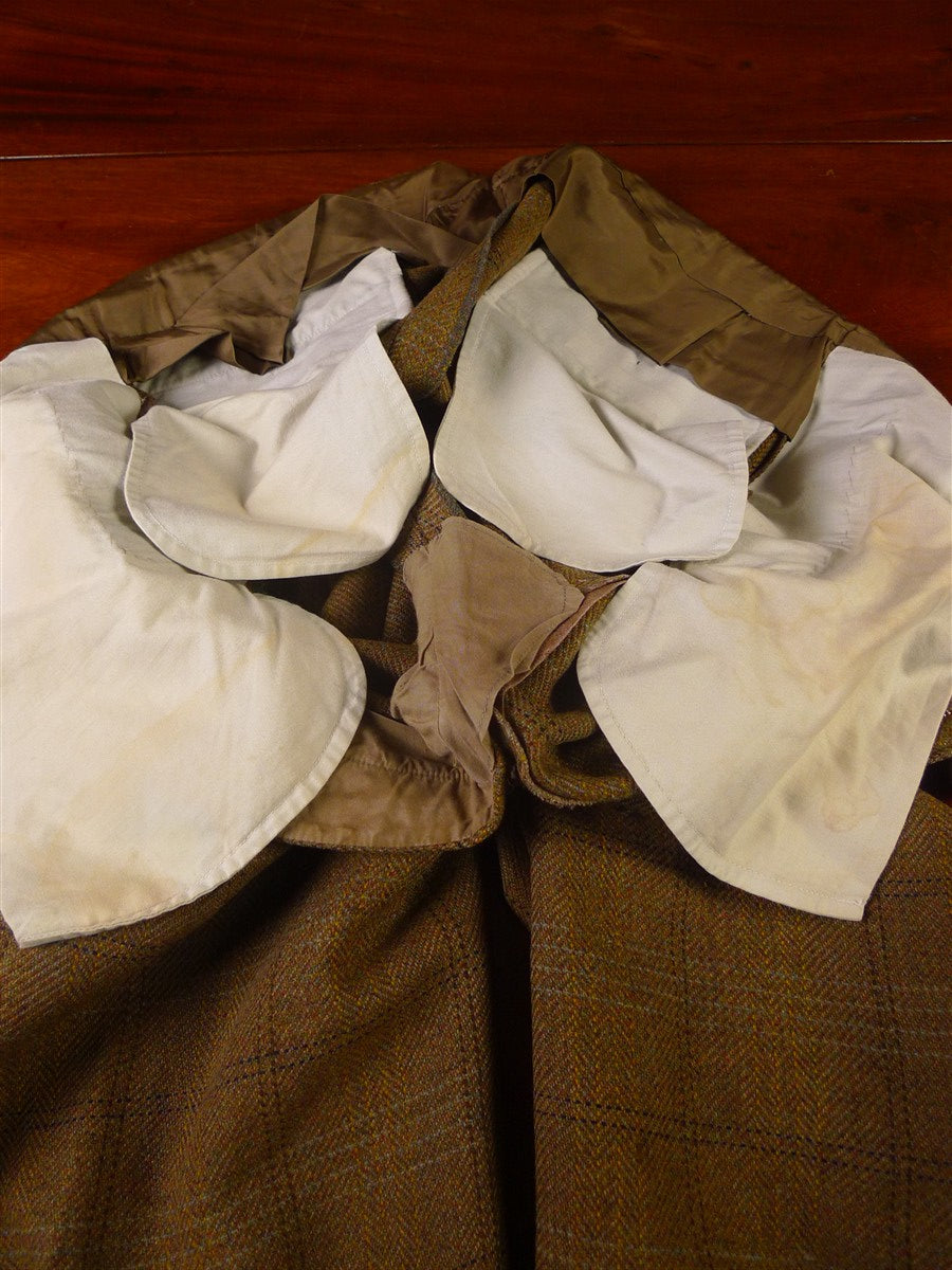 25/1059 exceptional 2005 anderson & sheppard savile row bespoke heavyweight brown wp check tweed shooting suit w/ breeks 43-44 regular