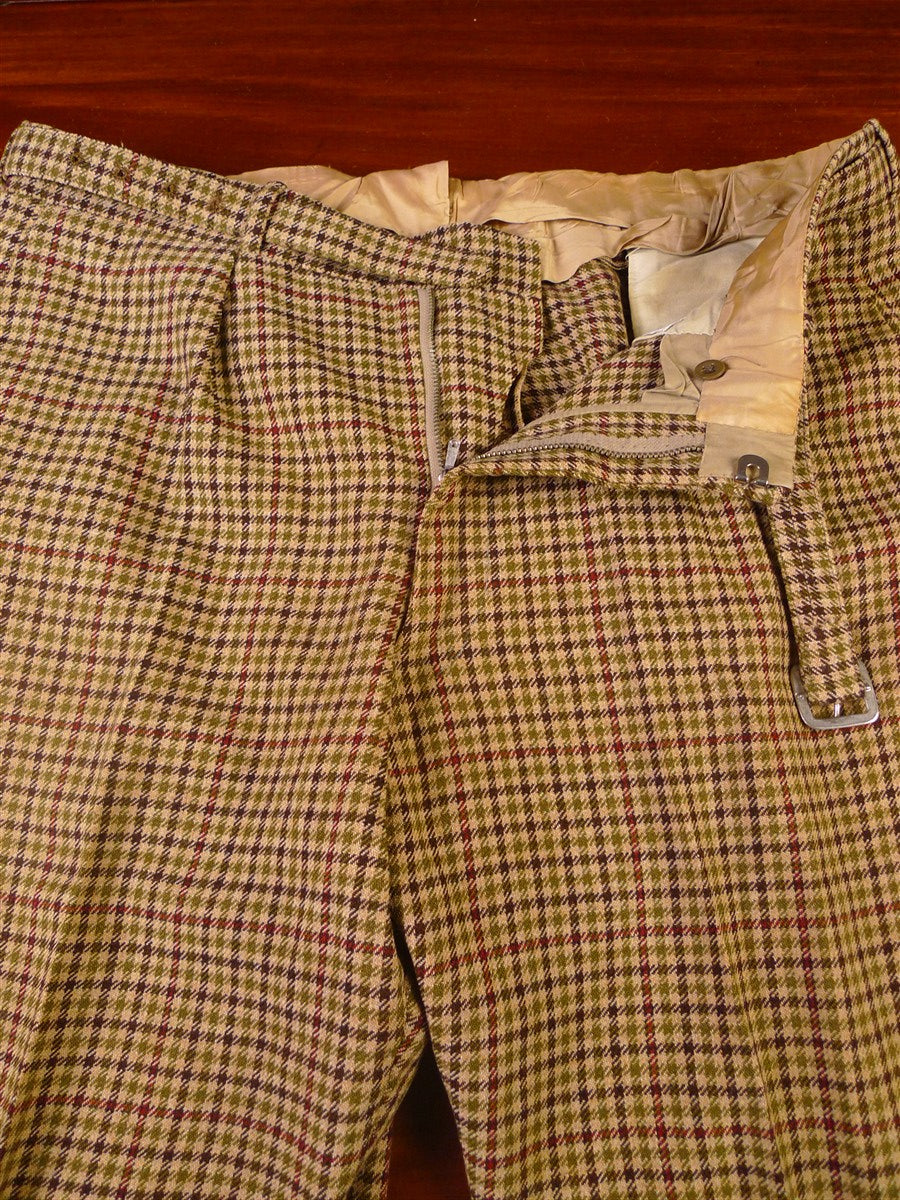 25/1041 fabulous vintage anderson & sheppard savile row bespoke heavyweight gun check tweed breeks 38