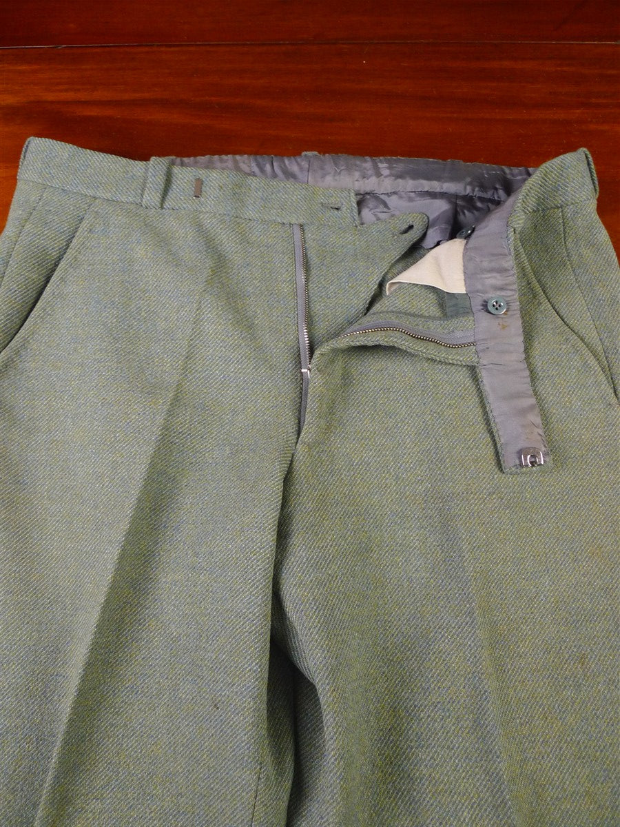 25/1043 vintage heavyweight lovat green twill tweed shooting breeks 34-38