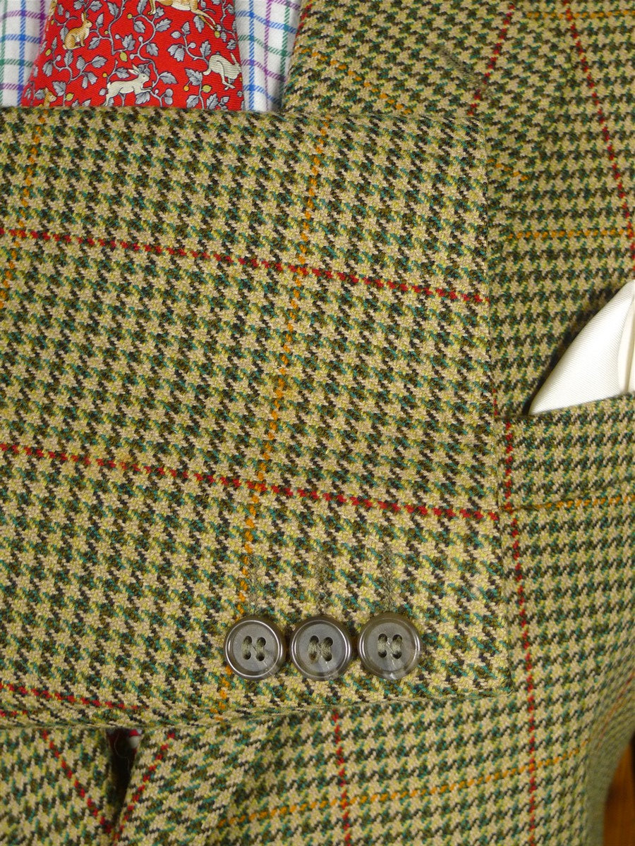 25/1066 immaculate john g hardy brown / green gun check tweed jacket 43-44 regular