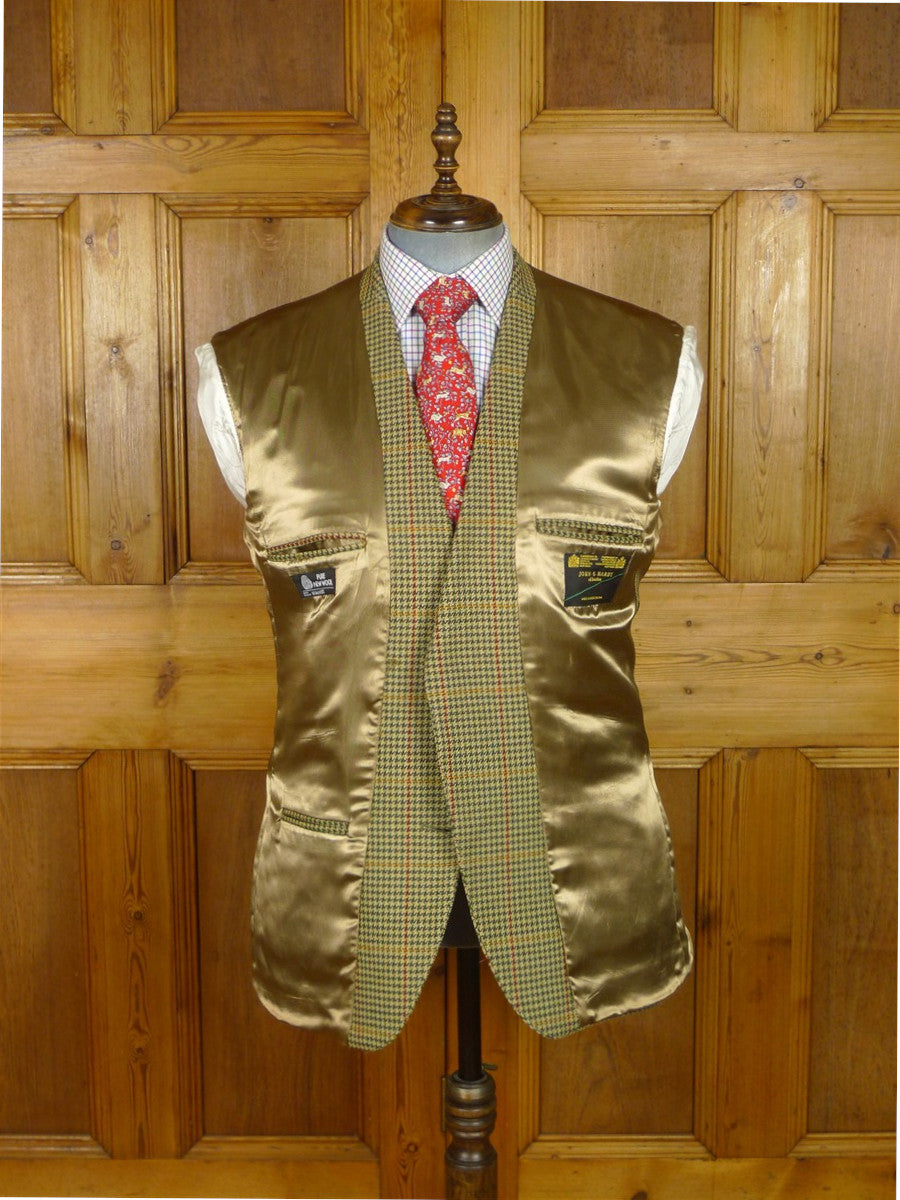 25/1066 immaculate john g hardy brown / green gun check tweed jacket 43-44 regular