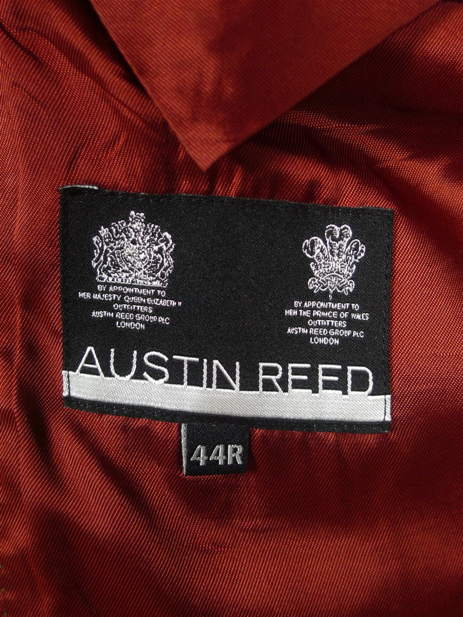 25/1071 immaculate austin reed green / red wp check tweed sports jacket 44 regular