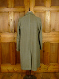 25/1088 beautiful genuine 1930s 1940s vintage harris tweed green herringbone overcoat coat 40