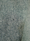 25/1082 beautiful 1950s vintage west of england grey grey herringbone wool overcoat raincoat w/ gauntlet cuff 38-39