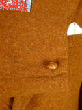 25/1072 wonderful russet brown vintage harris tweed half-norfolk style country jacket 42 regular