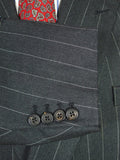 25/1075 superb 2000 dege & skinner savile row bespoke heavyweight grey pin-stripe d/b worsted suit 45 regular w/ 2 pair trs