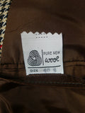 25/1069 immaculate vintage daks glen check wool sports jacket blazer w/ leather buttons 41 short