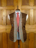 25/1069 immaculate vintage daks glen check wool sports jacket blazer w/ leather buttons 41 short