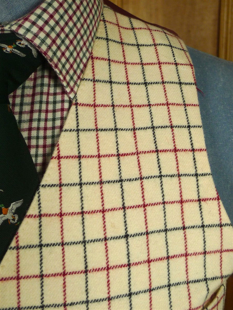 25/1065A vintage john g hardy tattersall check wool riding country waistcoat 40