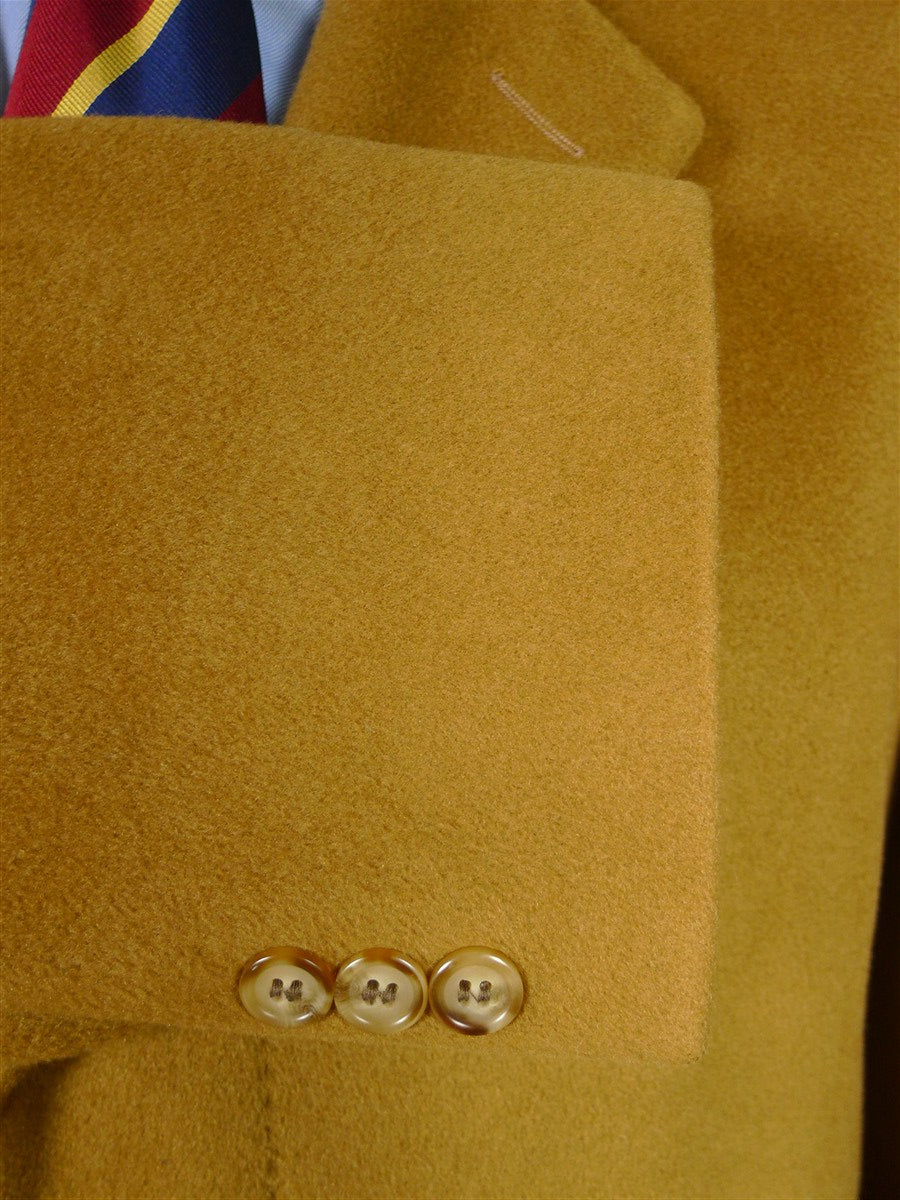 25/1085 vintage british 100% cashmere tan brown camel overcoat coat 42 long