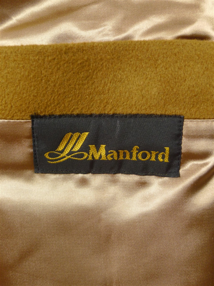 25/1085 vintage british 100% cashmere tan brown camel overcoat coat 42 long