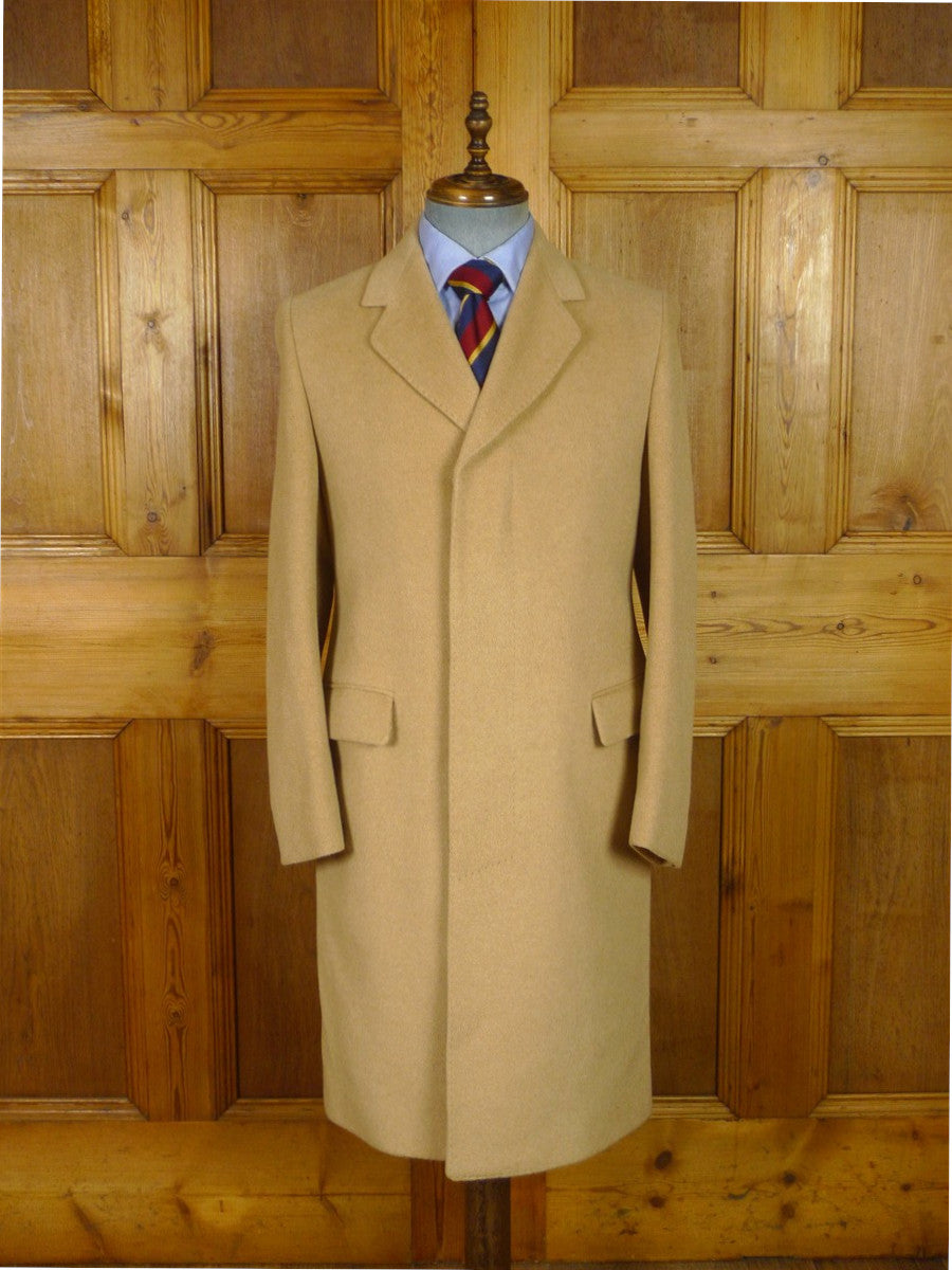 25/1083 stunning vintage british 100% cashmere camel coat overcoat 38