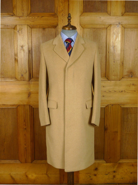 25/1083 stunning vintage british 100% cashmere camel coat overcoat 38