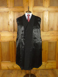 25/1081 fabulous genuine 1940s extra-heavy black wide diagonal twill d/b overcoat 42