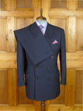25/1078 superb 2006 dege & skinner savile row bespoke navy blue  pin-stripe d/b wool & mohair suit 46 regular