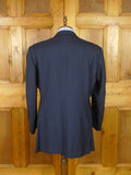 25/1078 superb 2006 dege & skinner savile row bespoke navy blue  pin-stripe d/b wool & mohair suit 46 regular