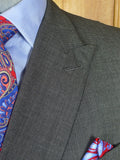 25/1079 superb 2002 dege & skinner savile row bespoke grey nailhead weave d/b worsted suit 45-46 regular