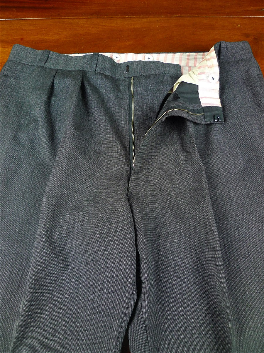 25/1079 superb 2002 dege & skinner savile row bespoke grey nailhead weave d/b worsted suit 45-46 regular