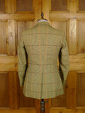 25/1067 vintage heavyweight john g hardy alsport cloth tweed hacking jacket w/ ghillie collar 37-38 regular